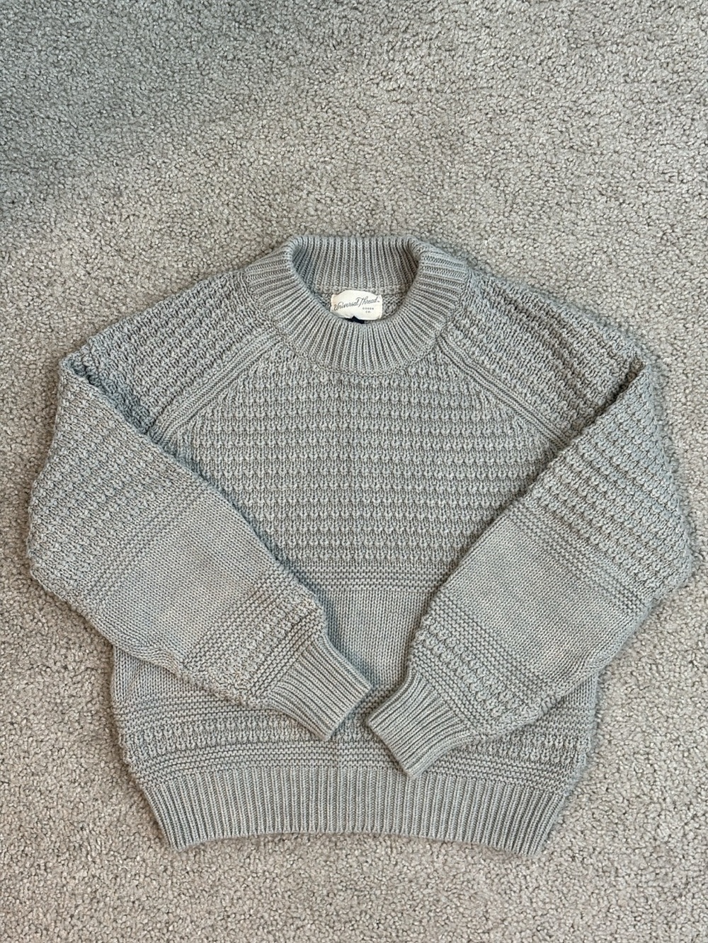 Women’s Grey Textured Crewneck Sweater